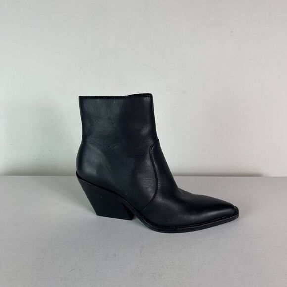 Dolce Vita NWOB Women's Volli Pointed Toe Leather Ankle Boots Black Size 6 - Picture 1 of 7